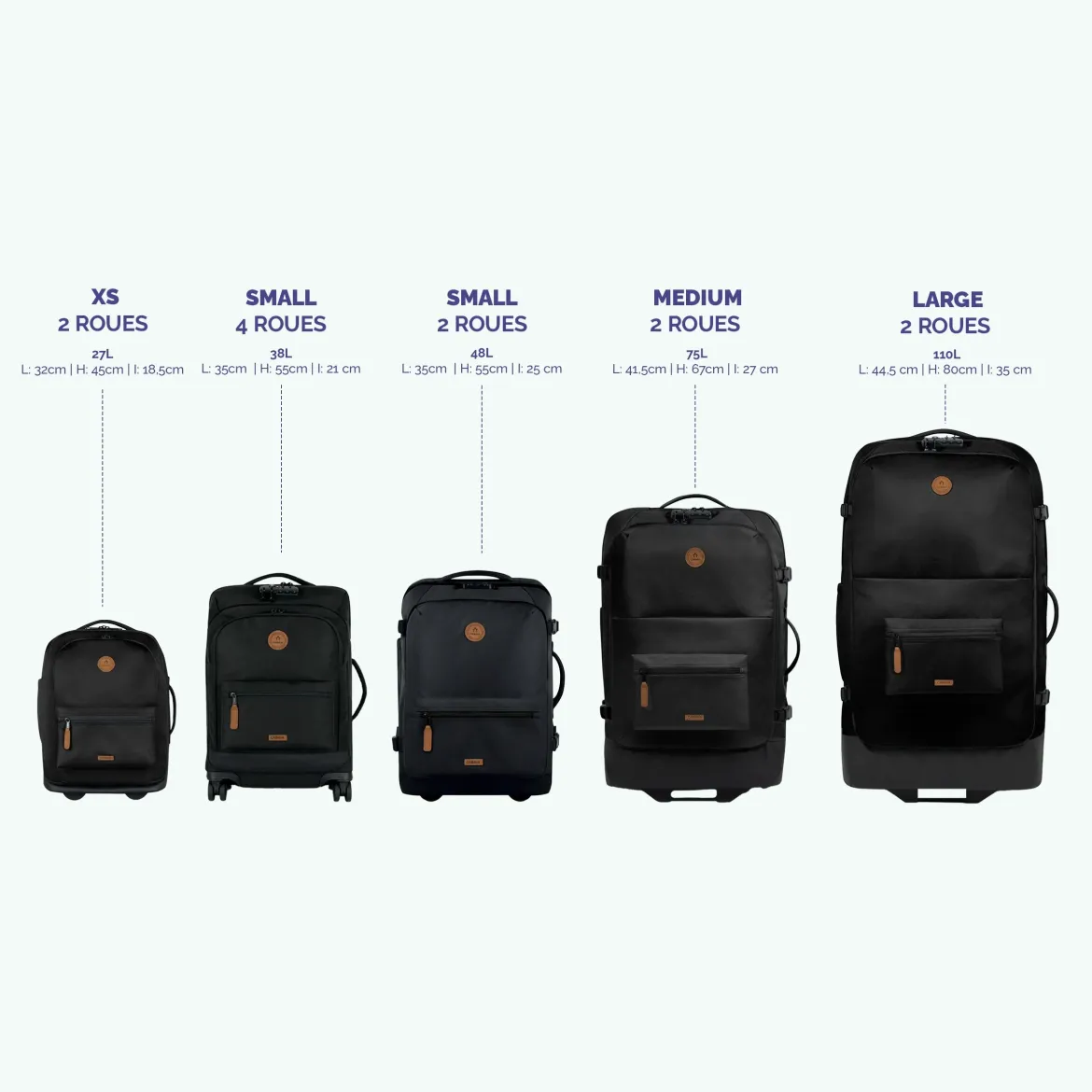 Valise souple 2 roues Large Coromandel